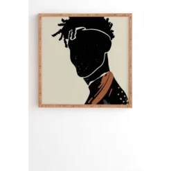 Domonique Brown Black Hair No. 2 Framed Wall Art Bamboo - Deny Designs -Deny Designs GUEST ca2c4447 213a 442a be52 bc3dc5b6a7b1