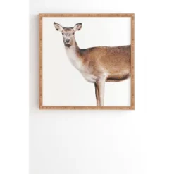 Emanuela Carratoni The Sweet Deer Bamboo Framed Wall Art - Deny Designs -Deny Designs GUEST caf874a9 0463 4f01 8623 e1ca75b8284b