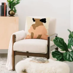 Gushin Over You Square Throw Pillow Pink - Deny Designs