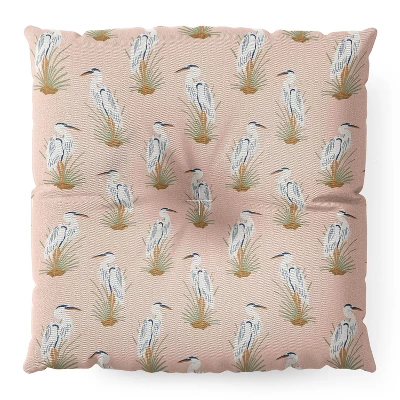 CoastL Studio Crane Peach Square Floor Pillow - Deny Desings 3 CoastL Studio Crane Peach Square Floor Pillow - Deny Desings
