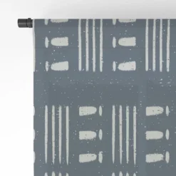 CoastL Studio Mudcloth Classic Blue Single Panel Sheer Window Curtain - Deny Designs -Deny Designs GUEST d21df391 bf9a 4a86 9504 d29b2dabad9c