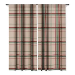 Emanuela Carratoni Tartan Theme On Pink 50" X 96" Single Panel Room Darkening Window Curtain - Deny Designs -Deny Designs GUEST d5130f07 da00 4c98 957e 1fb851d031dd