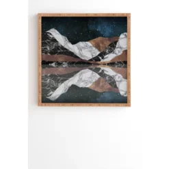 Orara Studio Landscape Mountains Bamboo Framed Wall Art - Deny Designs -Deny Designs GUEST d644b245 a617 4804 860b 50139cc78b92