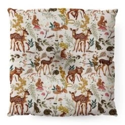 Marta Barragan Camarasa Fawns In The Autumn Forest Square Floor Pillow - Deny Desings