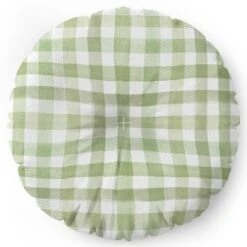 Ninola Design Watercolor Gingham Salad Green Floor Pillow - Deny Desings