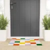 Lane And Lucia Retro Rainbow Checkerboard Welcome Mat - Society6