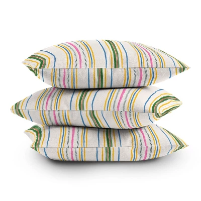 16"x16" Rachelle Roberts Ticker Striped Square Throw Pillow Beige - Deny Designs 5 16"x16" Rachelle Roberts Ticker Striped Square Throw Pillow Beige - Deny Designs - Image 3