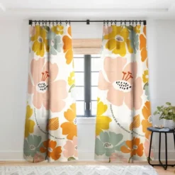 Gale Switzer Happiness Blooms Single Panel Sheer Window Curtain - Deny Designs -Deny Designs GUEST dbcab05e 543a 4e42 9146 627e882702b9