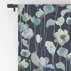 Ninola Design Watery Abstract Flowers Navy 84" X 50" Single Panel Blackout Window Curtain - Deny Designs -Deny Designs GUEST dd966888 d781 41f2 bfb0 2b631b1dff67