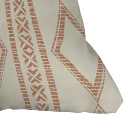 Little Arrow Design Co. Oceania Diamond Stripes Ginger Outdoor Throw Pillow Cream - Deny Designs