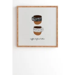 Orara Studio Coffee Before Talkie Bamboo Framed Wall Art - Deny Designs -Deny Designs GUEST df442a6a e397 44df 877b 9ab0bb8cd94e