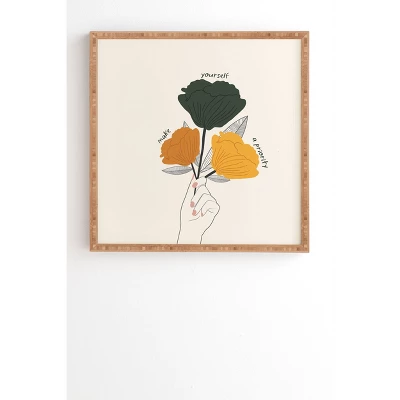 Oris Eddu Make Yourself A Priority Bamboo Framed Wall Canvas Cream - Deny Designs 6 Oris Eddu Make Yourself A Priority Bamboo Framed Wall Canvas Cream - Deny Designs - Image 4