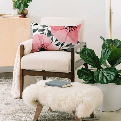 Marta Barragan Camarasa Big Flowers Oblong Lumbar Throw Pillow Pink - Deny Designs 3 Marta Barragan Camarasa Big Flowers Oblong Lumbar Throw Pillow Pink - Deny Designs