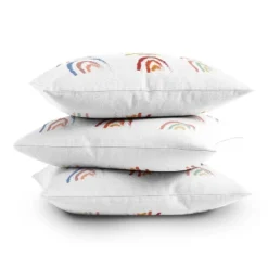 16"x16" Lyman Creative Co. Pastel Rainbows Square Throw Pillow White - Deny Designs -Deny Designs GUEST e2732184 a43d 4080 803e 8d437c14a014