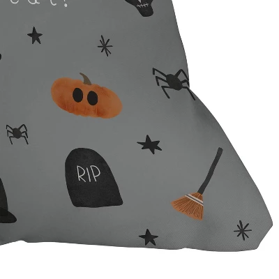 16"x16" Hello Twiggs 'Happy Halloween' Ghosts Square Throw Pillow Gray - Deny Designs 4 16"x16" Hello Twiggs 'Happy Halloween' Ghosts Square Throw Pillow Gray - Deny Designs - Image 2