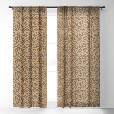 Little Arrow Design Co Cosmo Tile Stone Single Panel Sheer Window Curtain - Deny Designs 3 Little Arrow Design Co Cosmo Tile Stone Single Panel Sheer Window Curtain - Deny Designs