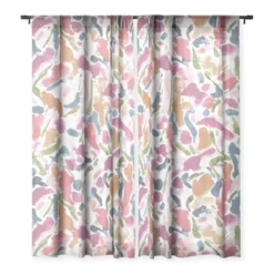 Jacqueline Maldonado Synthesis Raspberry Single Panel Sheer Window Curtain 120" X 50" - Deny Designs -Deny Designs GUEST e5e83e77 9bab 43e7 8b4e e84df904c883