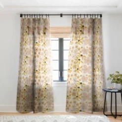 Urban Wild Studio Black Coffee Morning Tan Single Panel Sheer Window Curtain - Deny Designs -Deny Designs GUEST e62226a9 784c 4b72 af5e d5a330198ac4