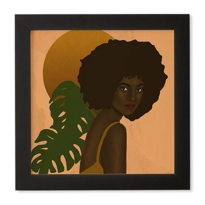 12" X 12" Nawaalillustrations Girl In The Sun Framed Wall Art Black - Deny Designs 5 12" X 12" Nawaalillustrations Girl In The Sun Framed Wall Art Black - Deny Designs - Image 3