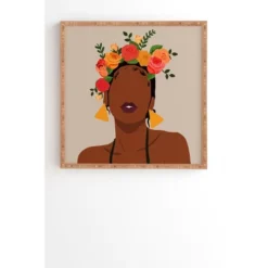 Domonique Brown Crown Framed Wall Art Bamboo - Deny Designs -Deny Designs GUEST e74ab5f9 b2fb 4c26 9e44 b38778c8b7b3