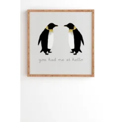 Orara Studio Penguin Quote Bamboo Framed Wall Art - Deny Designs -Deny Designs GUEST ea0c6466 9157 497d b44d a5721f2572c5
