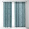 Heather Dutton Solstice Teal Single Panel Sheer Window Curtain 84" X 50" - Deny Designs -Deny Designs GUEST ec294cee 16a7 4b85 96d7 42890b89e297