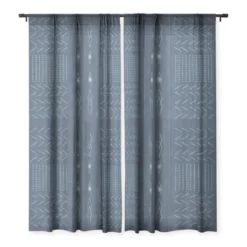 Mirimo Native Mudcloth Denim Single Panel Sheer Window Curtain - Deny Designs -Deny Designs GUEST ee197c4b 276a 498a 8449 4e732ed00530