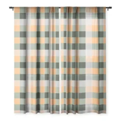 Miho Retro Color Illusion Single Panel Sheer Window Curtain - Deny Designs -Deny Designs GUEST ee8f1b8b aa29 4d01 a64b 6e78721488ad