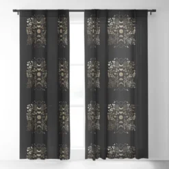 Emanuela Carratoni Spring Moon Phases Single Panel Sheer Window Curtain - Deny Designs