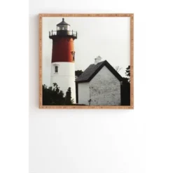 Chelsea Victoria Nauset Beach Lighthouse Bamboo Framed Wall Art - Deny -Deny Designs GUEST f40fce60 882f 4f01 ad8e ae08dcce4367