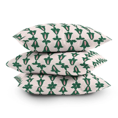 Maritza Lisa Retro Green Floral Pattern Square Throw Pillow Green - Deny Designs 5 Maritza Lisa Retro Green Floral Pattern Square Throw Pillow Green - Deny Designs - Image 3