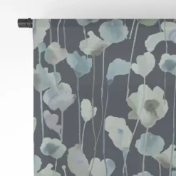 Ninola Design Watery Abstract Flowers Navy Single Panel Sheer Window Curtain - Deny Designs -Deny Designs GUEST f4c7b04e b9c9 44cd b634 f8894f17f87a
