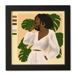 Nawaalillustrations Girl In White Framed Wall Art Black - Deny Designs -Deny Designs GUEST f4ccc9f5 fe51 48f9 89f5 13b2ec9a1393