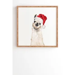 Big Nose Work Christmas Llama Bamboo Framed Wall Art - Deny Designs -Deny Designs GUEST f7bbe8fa 39a3 40d6 b484 5ba22b813dad