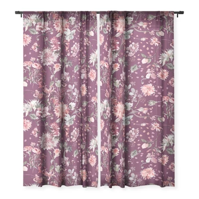 Ninola Design Romantic Bouquet Purple Single Panel Sheer Window Curtain - Deny Designs 4 Ninola Design Romantic Bouquet Purple Single Panel Sheer Window Curtain - Deny Designs - Image 2