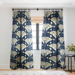 Heater Dutton La Maison Des Papillons Midnight Single Panel Sheer Window Curtain - Deny Designs -Deny Designs GUEST fb917eba 453c 4abc a484 f2fec8e52b9f