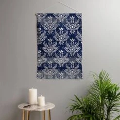 Marta Barragan Camarasa Pattern Indigo Wall Hanging Portrait Blue - Deny Designs