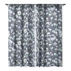 Ninola Design Watery Abstract Flowers Navy Single Panel Sheer Window Curtain - Deny Designs -Deny Designs GUEST ff7dfa58 e669 48bc 854f 1f1c4b59fe0d